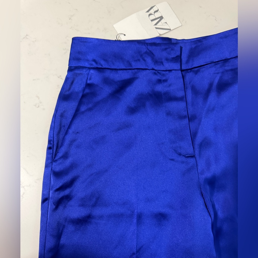 Zara Royal Blue Wide Leg Pants - Picture 9 of 14